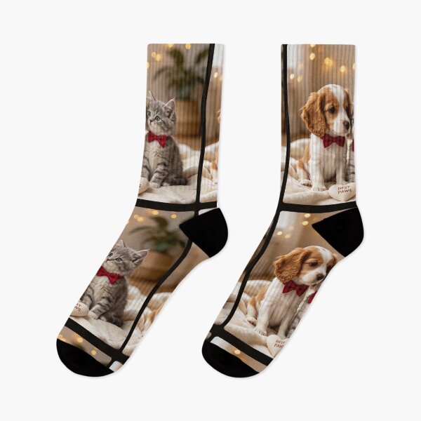 Item preview, Cute Puppy Kitten Best Paws Friends Bow Ties designed and sold by BagFactoryUK.