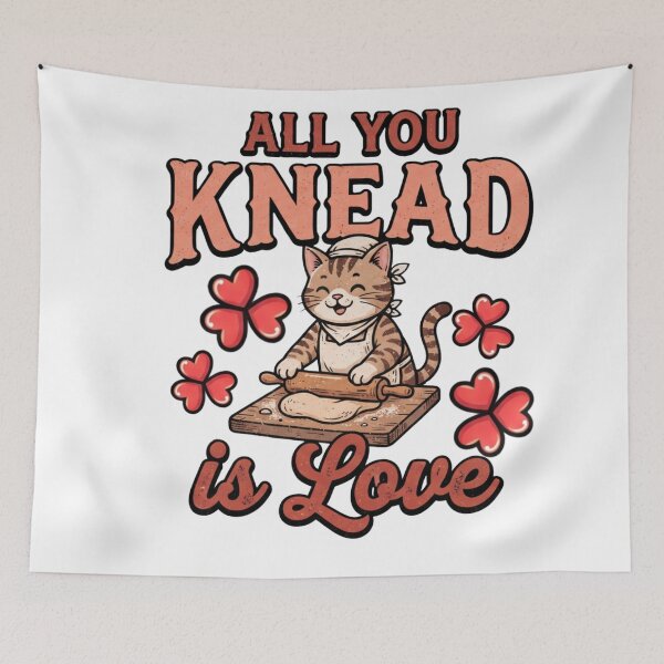 Item preview, all you knead is love cat biscuits Funny Valentine Cat designed and sold by ArtDesignTp.