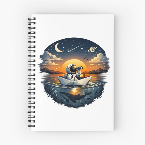 Item preview, Astronaut Dreaming on a Paper Boat T-Shirt designed and sold by Santuário da Bicharada.