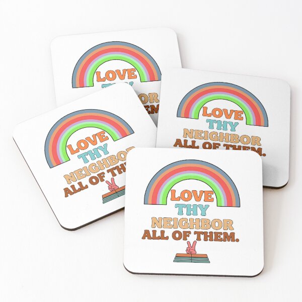 Item preview, love thy neighbor all of them peace hand retro kindness designed and sold by ArtDesignTp.