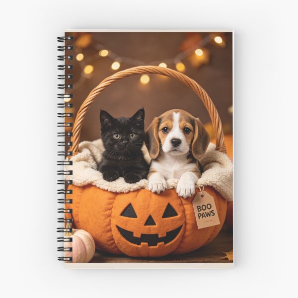 Item preview, Boo Paws Halloween Kitten Puppy Pumpkin Basket designed and sold by BagFactoryUK.
