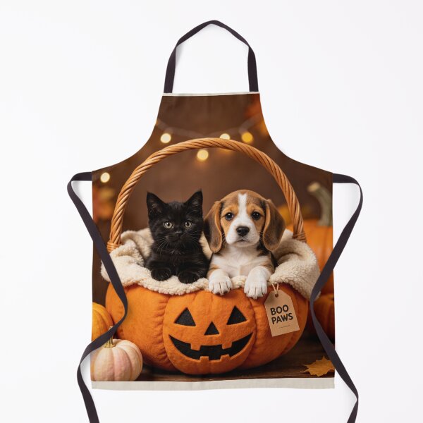 Item preview, Boo Paws Halloween Kitten Puppy Pumpkin Basket designed and sold by BagFactoryUK.