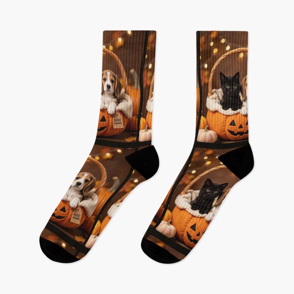 Item preview, Boo Paws Halloween Kitten Puppy Pumpkin Basket designed and sold by BagFactoryUK.