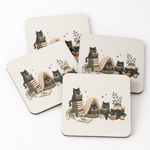 Item preview, Black Cat Reading, Book Lover Cat, Cozy Reader Gift For Her, Cat Mom, Librarian Teacher Bookish Gift designed and sold by Sprinkle12345.