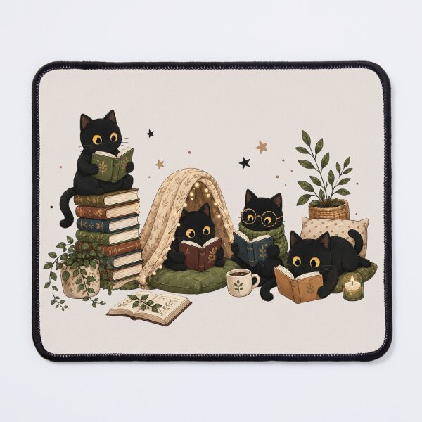 Item preview, Black Cat Reading, Book Lover Cat, Cozy Reader Gift For Her, Cat Mom, Librarian Teacher Bookish Gift designed and sold by Sprinkle12345.