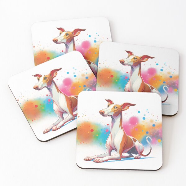 Item preview, Ibizan Hound Elegance | Colorful Podenco Dog Art designed and sold by pixiedustpaint.