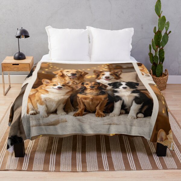 Item preview, Adorable Dog Group Golden Retriever Corgi Dachshund designed and sold by BagFactoryUK.