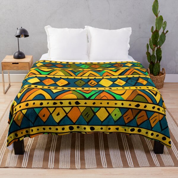 Item preview, African-Style Green, Blue, Yellow and Orange Pattern designed and sold by DEC02.