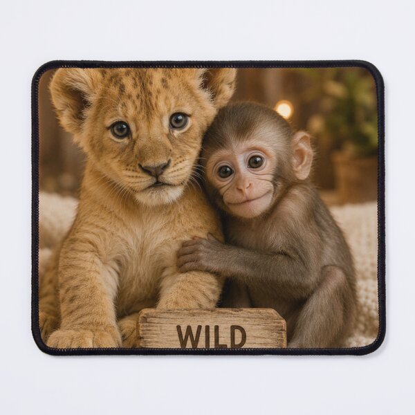 Item preview, Wild Besties Lion Cub Monkey Friendship Animals designed and sold by BagFactoryUK.