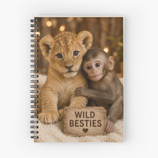 Item preview, Wild Besties Lion Cub Monkey Friendship Animals designed and sold by BagFactoryUK.