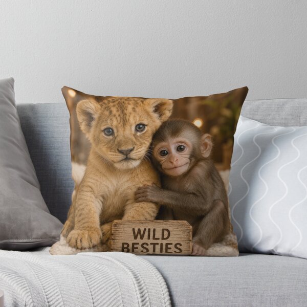 Item preview, Wild Besties Lion Cub Monkey Friendship Animals designed and sold by BagFactoryUK.