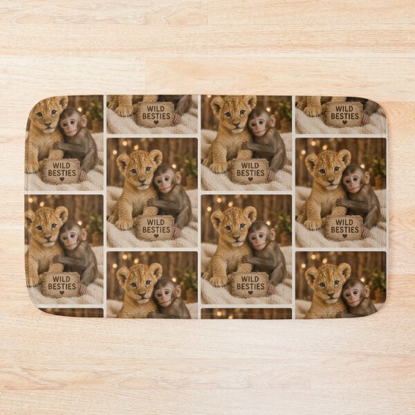 Item preview, Wild Besties Lion Cub Monkey Friendship Animals designed and sold by BagFactoryUK.