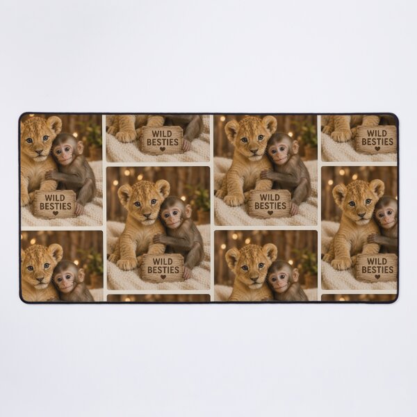 Item preview, Wild Besties Lion Cub Monkey Friendship Animals designed and sold by BagFactoryUK.