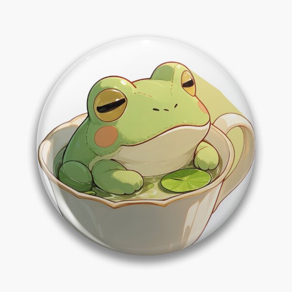 Item preview, Sleepy Frog Teacup Sticker ?☕ designed and sold by CozyStitchClub.