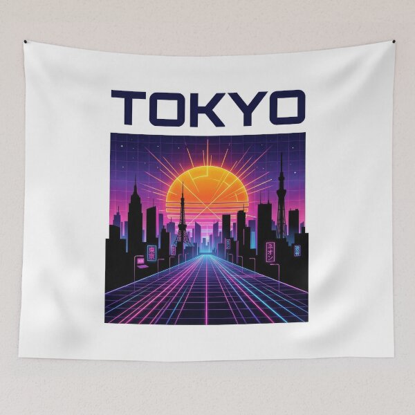 Item preview, Tokyo Synthwave Cityscape Retro Neon Graphic designed and sold by Rahat3344.