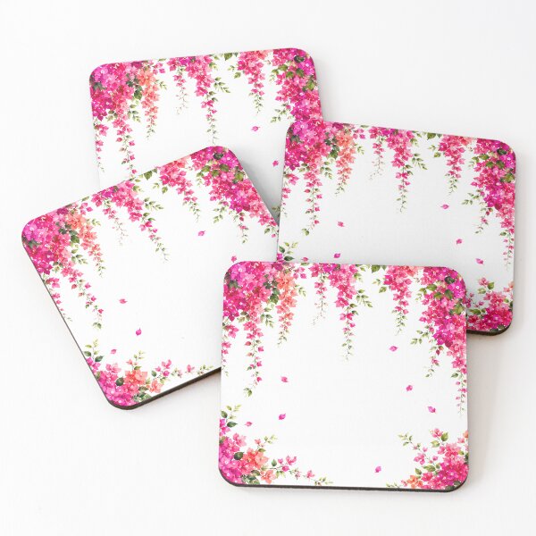 Item preview, Bougainvillea Blossom Cascade | Vibrant Watercolor Floral Shower Curtain designed and sold by Genesis-Ink.