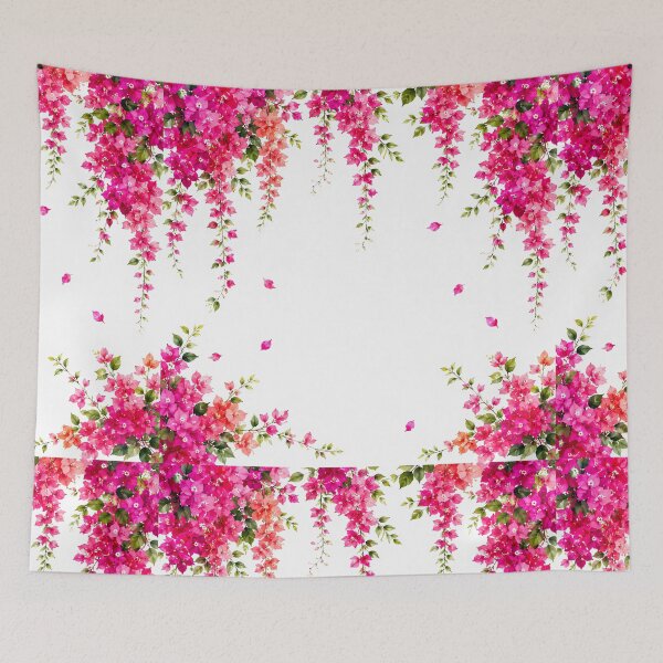 Item preview, Bougainvillea Blossom Cascade | Vibrant Watercolor Floral Shower Curtain designed and sold by Genesis-Ink.