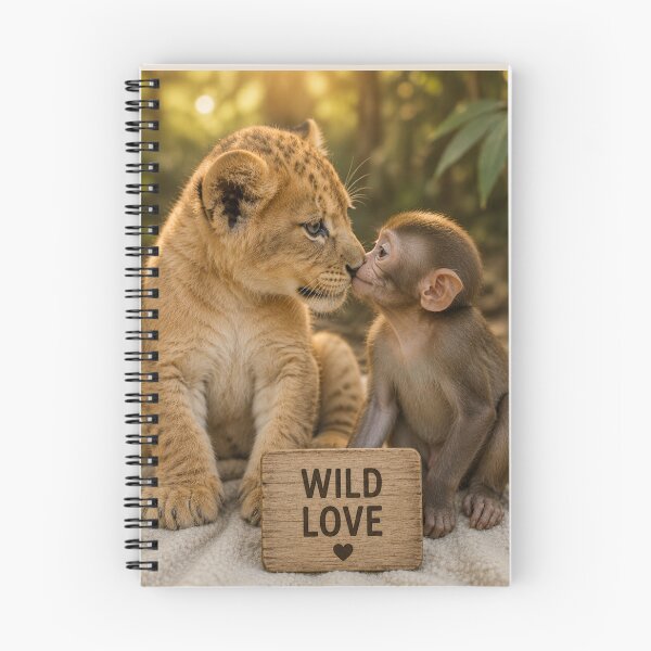 Item preview, Wild Love Lion Cub Monkey Friendship Cute Animals designed and sold by BagFactoryUK.