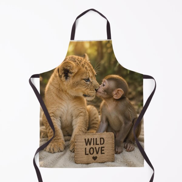 Item preview, Wild Love Lion Cub Monkey Friendship Cute Animals designed and sold by BagFactoryUK.