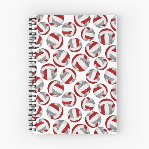 Item preview, Girly volleyballs pattern with red & gray team colors  designed and sold by katzdzynes.