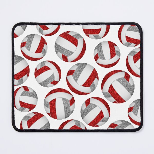 Item preview, Girly volleyballs pattern with red & gray team colors designed and sold by katzdzynes.