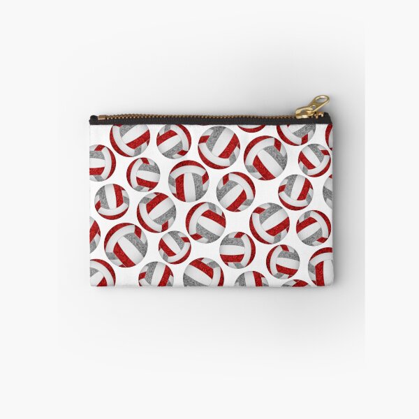 Item preview, Girly volleyballs pattern with red & gray team colors  designed and sold by katzdzynes.