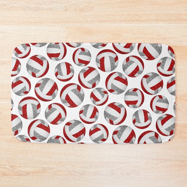 Item preview, Girly volleyballs pattern with red & gray team colors  designed and sold by katzdzynes.
