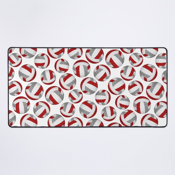 Item preview, Girly volleyballs pattern with red & gray team colors designed and sold by katzdzynes.