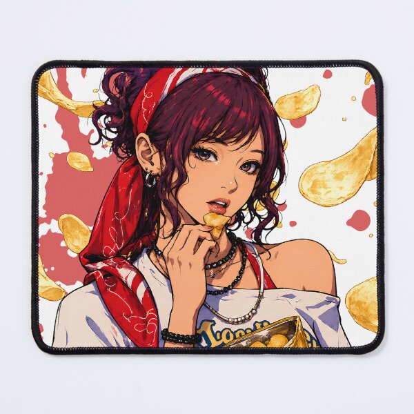 Item preview, Anime Aesthetic Potato Chips Girl, Modern Urban Illustration Art designed and sold by Talinowe.