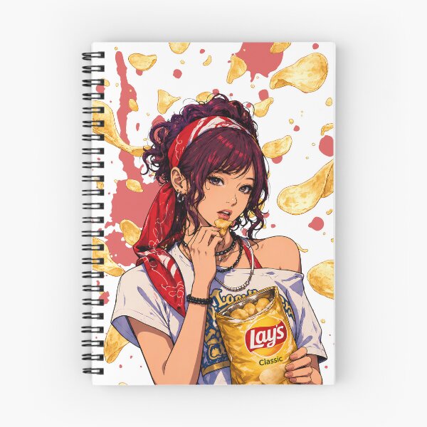 Item preview, Anime Aesthetic Potato Chips Girl, Modern Urban Illustration Art designed and sold by Talinowe.
