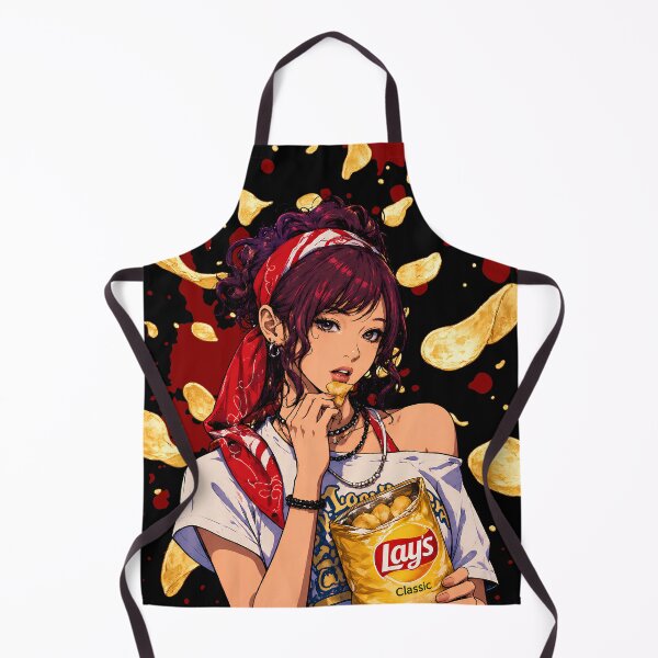 Item preview, Anime Aesthetic Potato Chips Girl, Modern Urban Illustration Art designed and sold by Talinowe.