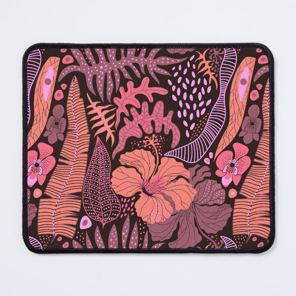 Item preview, Pink Tropical Botanical Pattern – Exotic Floral Jungle Leaves  designed and sold by Skryp-art.