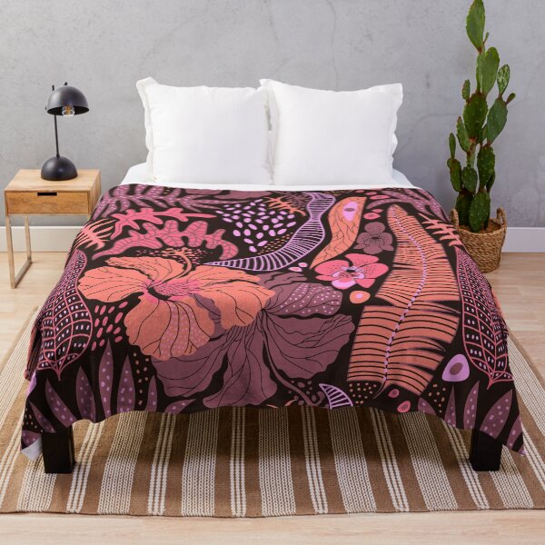 Item preview, Pink Tropical Botanical Pattern – Exotic Floral Jungle Leaves designed and sold by Skryp-art.