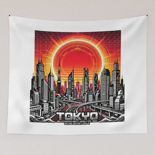 Item preview, Neo-Futuristic Tokyo Cityscape Retro Vector designed and sold by Rahat3344.