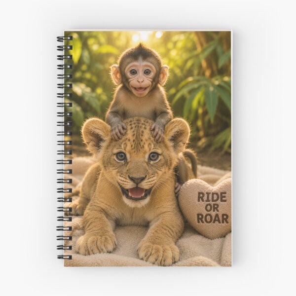 Item preview, Baby Monkey Riding Lion Cub Ride Or Roar designed and sold by BagFactoryUK.