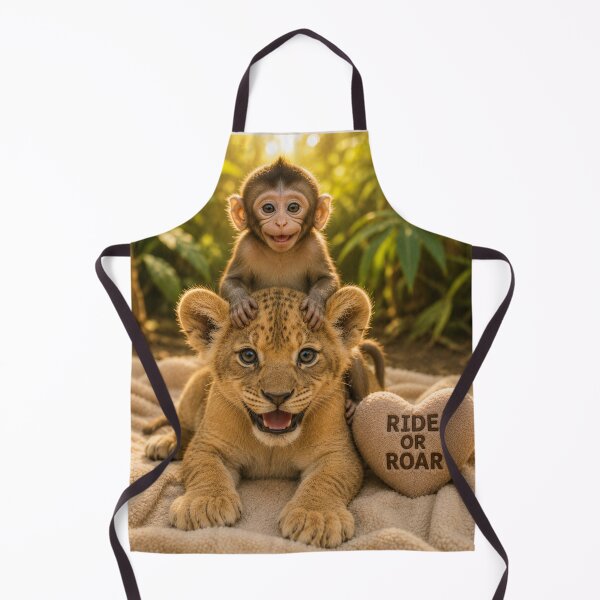 Item preview, Baby Monkey Riding Lion Cub Ride Or Roar designed and sold by BagFactoryUK.