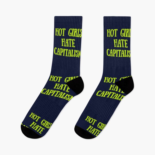 Item preview, Hot Girls Hate Capitalism Retro Text Graphic designed and sold by EchoPrint Co..