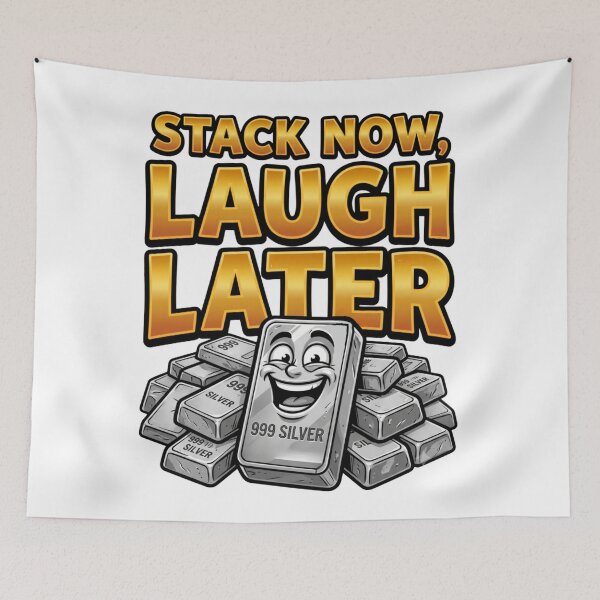 Item preview, stack now laugh later silver stacker designed and sold by ArtDesignTp.
