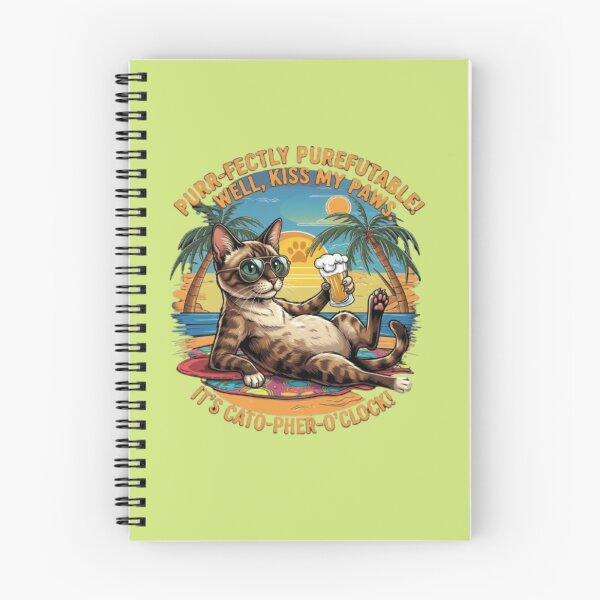 Item preview, Funny Beach Cat Happy Hour Pun designed and sold by PixelStyle Studio.