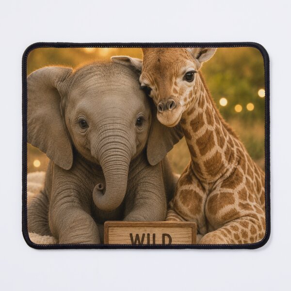 Item preview, Cute Baby Elephant Giraffe Wild Besties Friends designed and sold by BagFactoryUK.