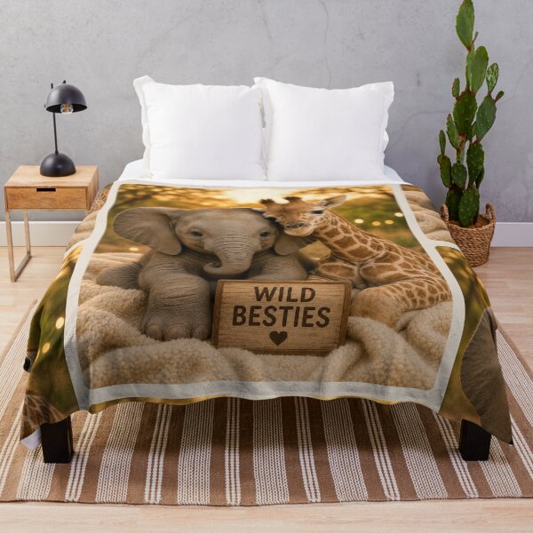 Item preview, Cute Baby Elephant Giraffe Wild Besties Friends designed and sold by BagFactoryUK.