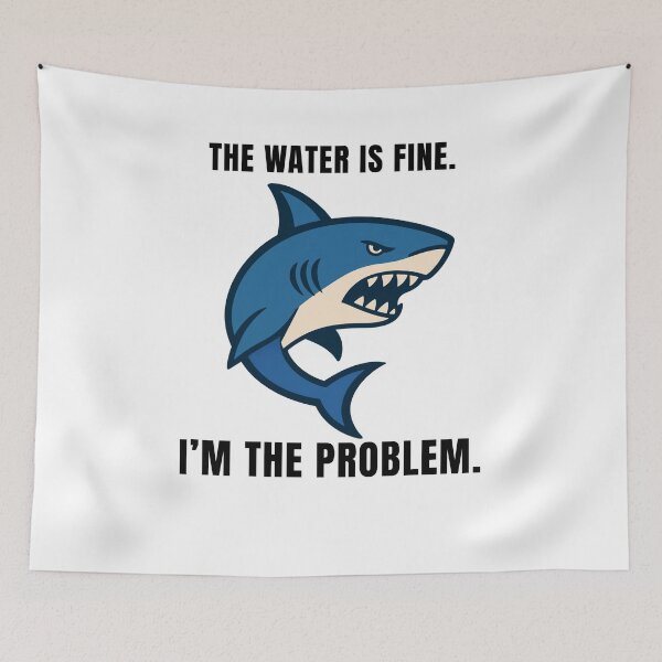 Item preview, Aggressive shark with a sarcastic remark designed and sold by Lyfeinsights.