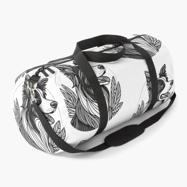 Item preview, Black & White Border Collie Circular Line Art designed and sold by pixiedustpaint.