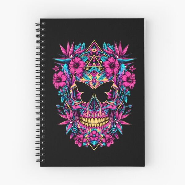 Item preview, Psychedelic Sugar Skull - Neon Floral Day of the Dead Art designed and sold by Outlet Raloel.