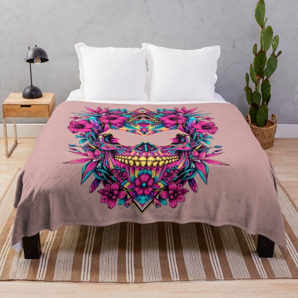 Item preview, Psychedelic Sugar Skull - Neon Floral Day of the Dead Art designed and sold by Outlet Raloel.