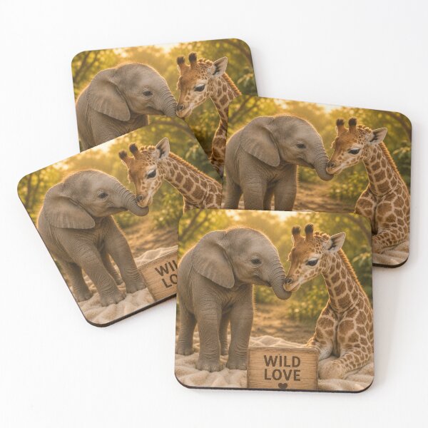 Item preview, Wild Love Baby Elephant Giraffe Friends designed and sold by BagFactoryUK.