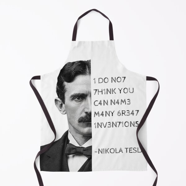 Item preview, Nikola Tesla Leet Speak Quote Art - "I do not think you can name many great inventions." designed and sold by UrbanStoic.