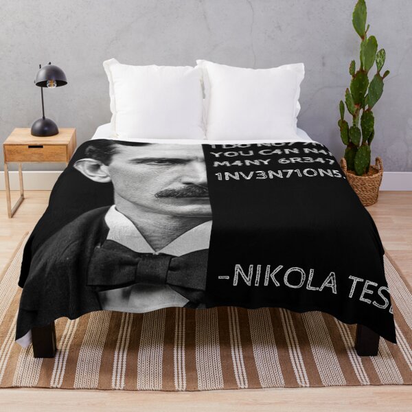 Item preview, Nikola Tesla Leet Speak Quote Art - "I do not think you can name many great inventions." designed and sold by UrbanStoic.