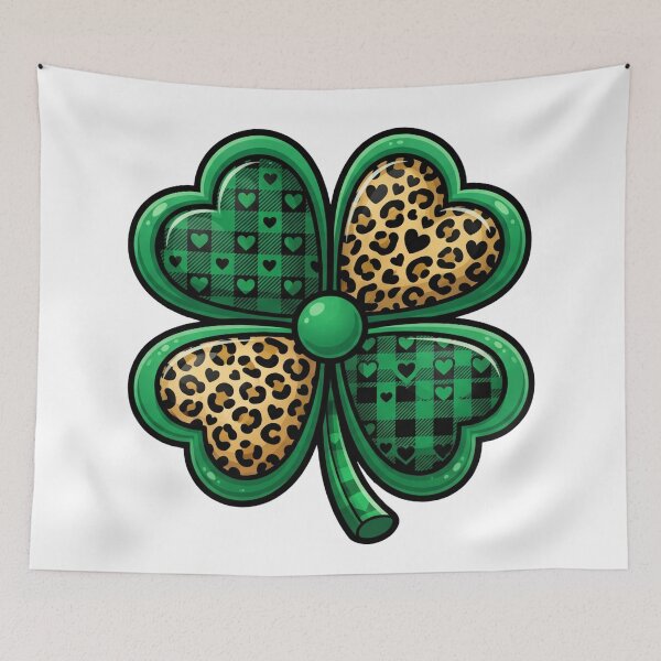 Item preview, lucky irish shamrock heart pattern St Patricks Day designed and sold by ArtDesignTp.