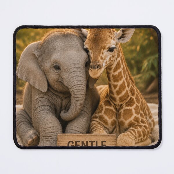 Item preview, Cute Baby Elephant Giraffe Gentle Giants Love designed and sold by BagFactoryUK.